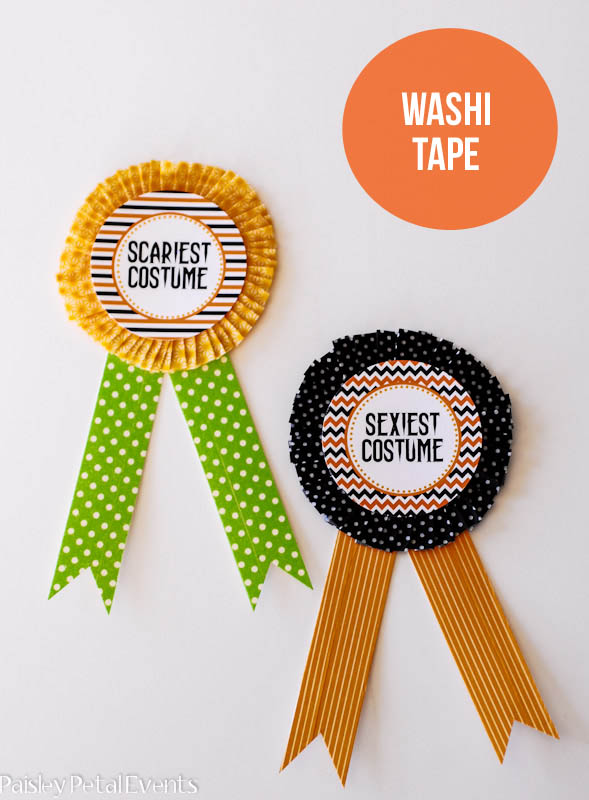 DIY Halloween Costume Awards using washi tape & free printables