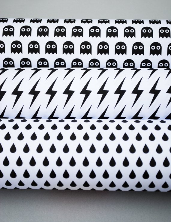 Black and White Halloween Wrapping Paper