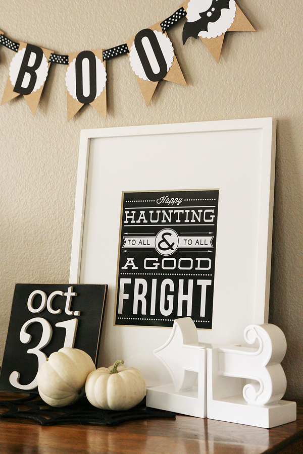 Black and White Halloween Typography Print
