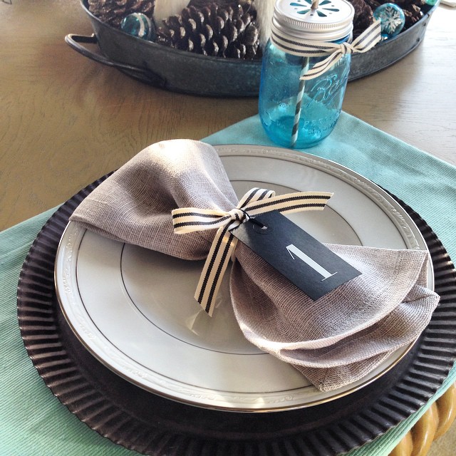 Rustic Glam place setting for the Deseret News Fall Home Show