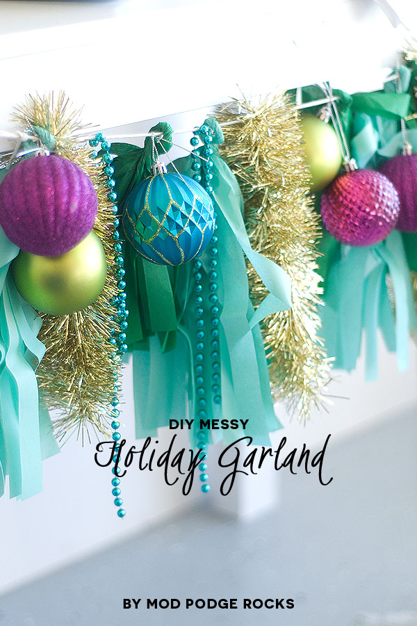 DIY Messy Holiday Garland