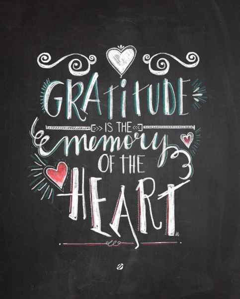 Beautiful, hand-lettered Gratitude art print