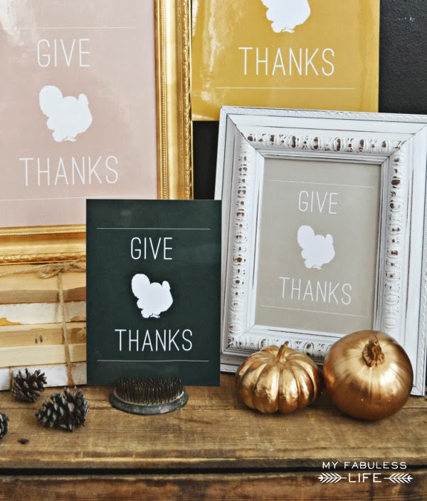 Give Thanks printables in 4 colorways