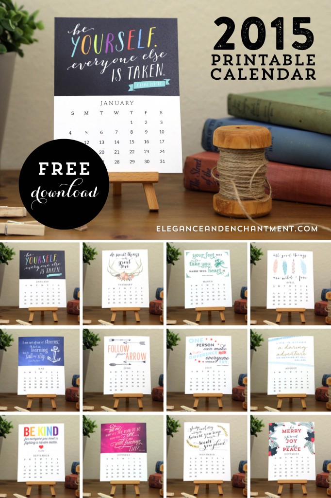 Free printable motivational desk calendar for 2015