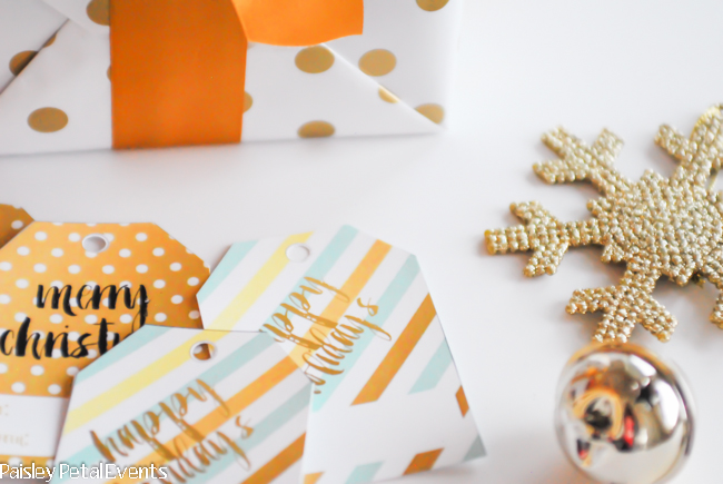 Gold and Mint Printable Gift Tags + Round Robin