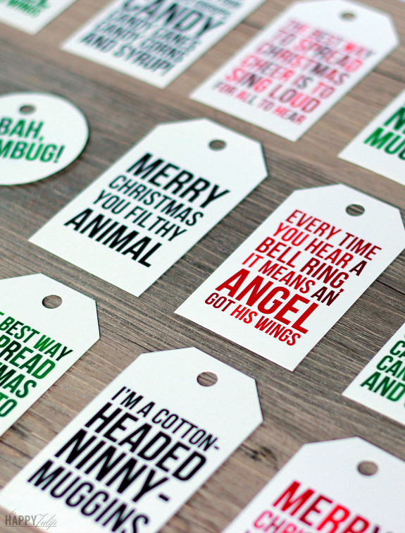 Funny movie quote printable Christmas gift tags