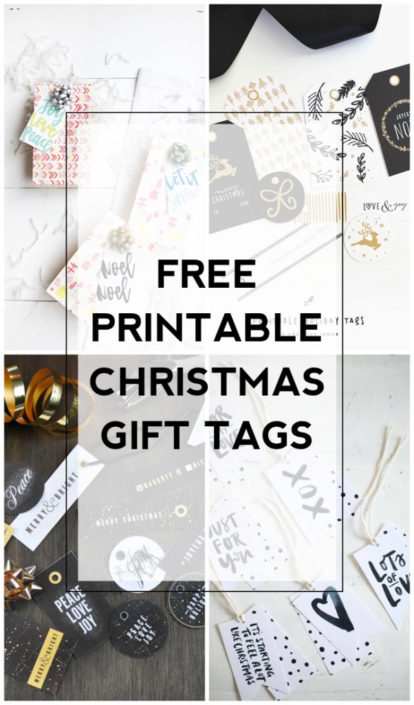 Great roundup of free printable Christmas gift tags. Simply download, print & cut to add to your pretty packages!