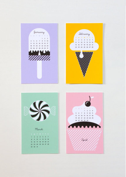 Sweet themed mini calendar