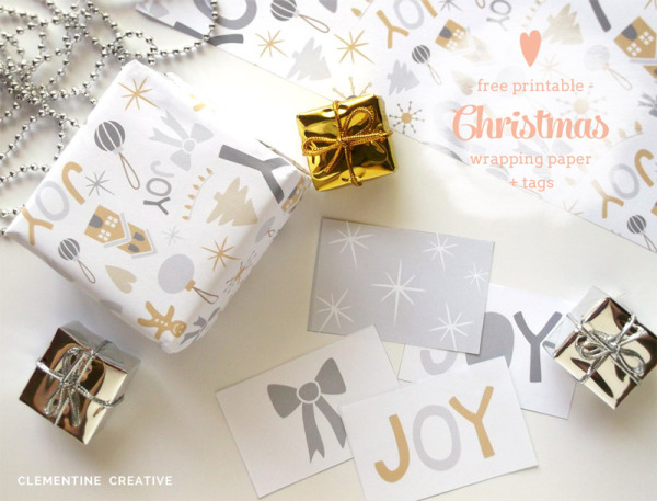 Gold and silver printable gift tags