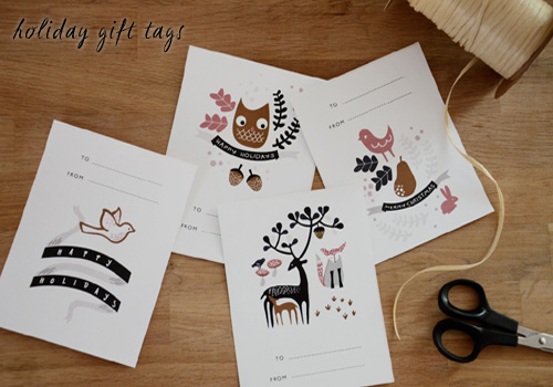 Woodland themed free printable Christmas gift tags
