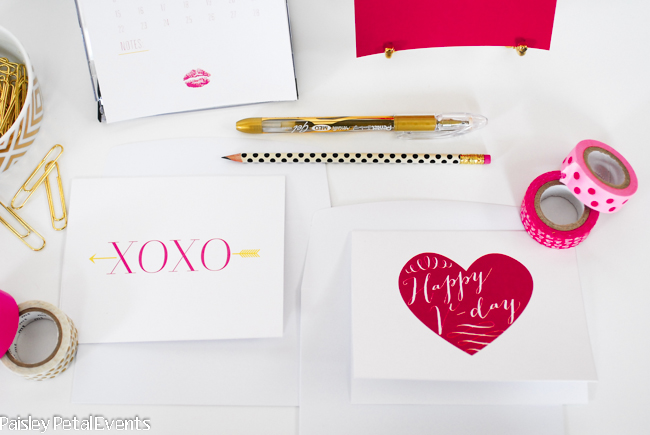 Printable Valentine's Day note cards can be used to write a little note to loved ones or friends for Valentine's Day
