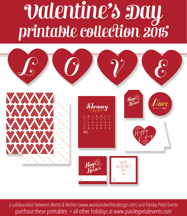 Red Valentine's Day Printable Collection