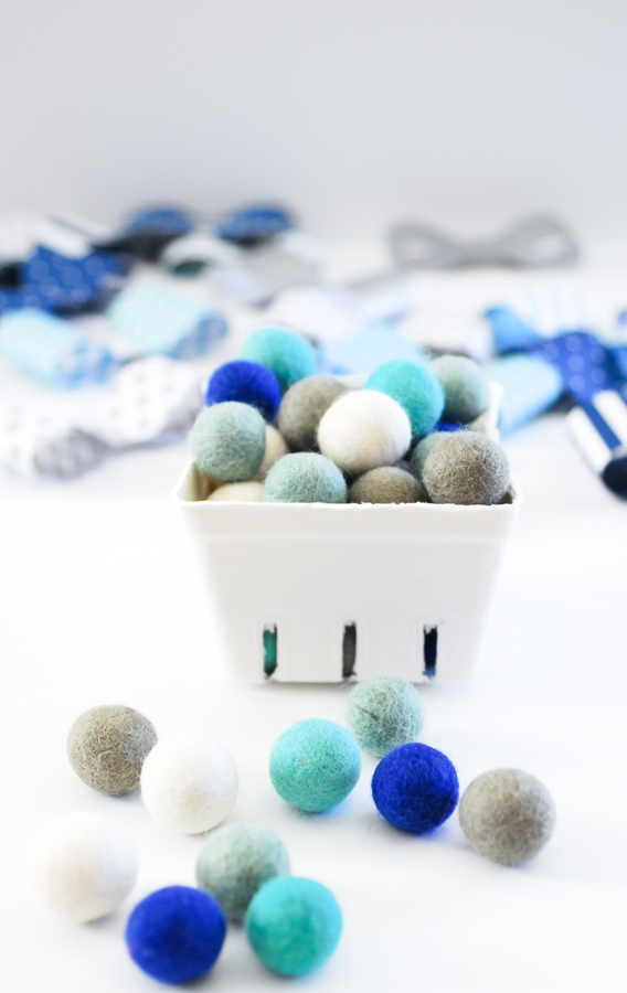 Caribbean blue felt balls