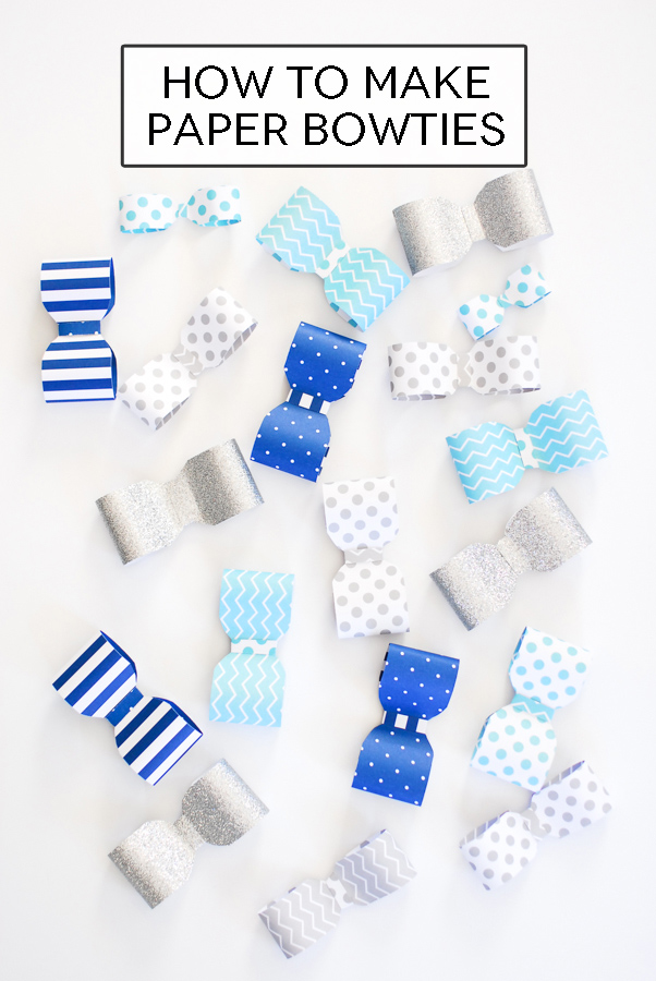 How to make a paper bowtie garland for a baby shower, baptism, birthday and more!