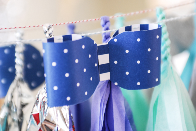 DIY blue paper bowtie